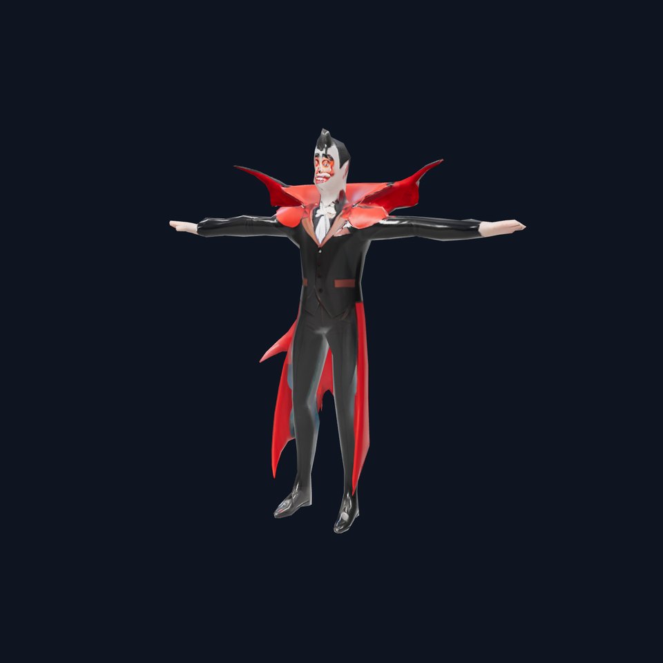 Vampire Character with Red Cape Model Pack